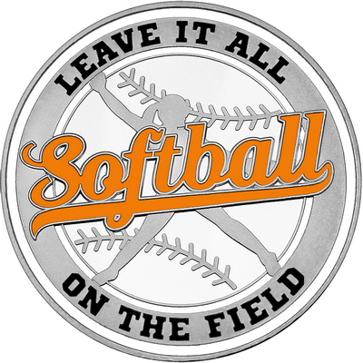 Orange "Softball" with White Outer Circular Borders